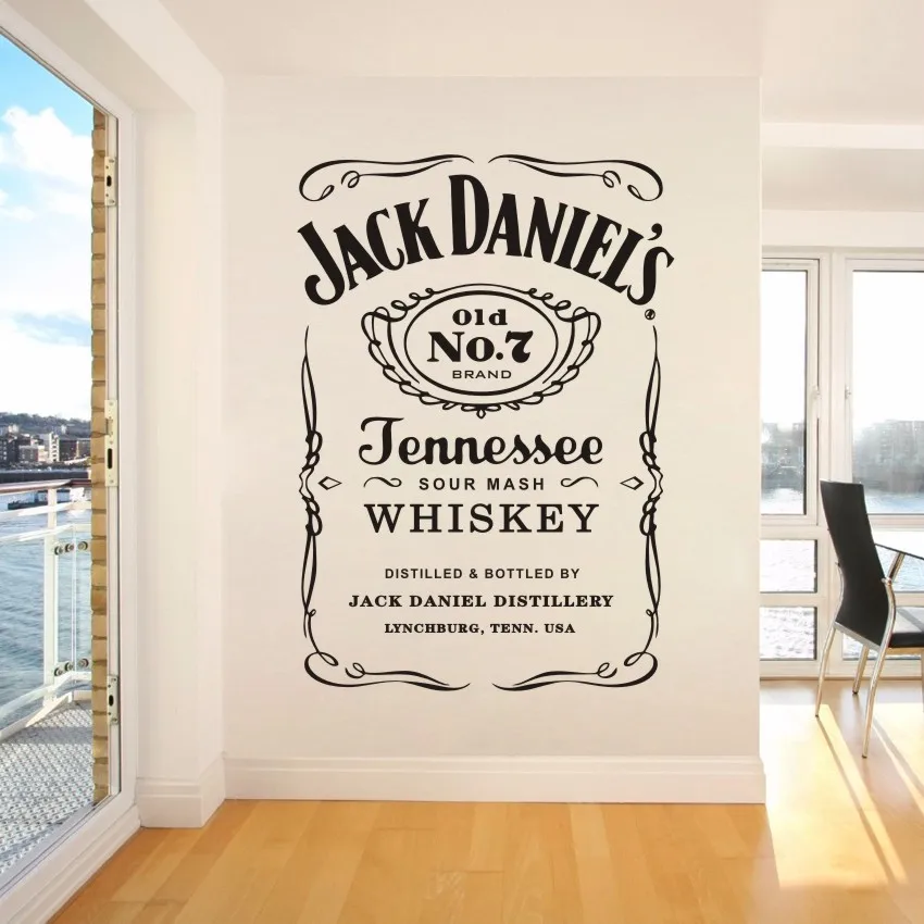 Jack Daniels, Наклейки на стены, JD, настенная художественная наклейка, Jennesse, резьба по виски, цитата, украшение на стену, съемная наклейка, домашний декор