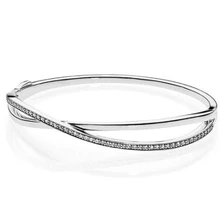 Новинка, 925 пробы, серебряный, качественный, Галактический, переплетенный с кубическим цирконием браслет, подходит для бусин, шарм, сделай сам, модное ювелирное изделие