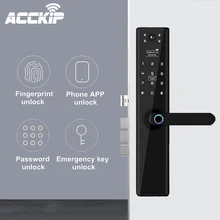 ACCKIP Wifi электронный дверной замок с удаленно биометрическими смарт-карт с отпечатками пальцев пароль ключ разблокировка с камерой