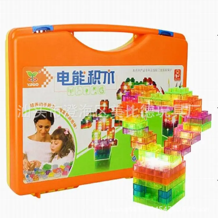 

Children'S Educational Early Childhood Toy DIY Hands Assembling Building Blocks Electric Power Building Blocks Double Touch Voic