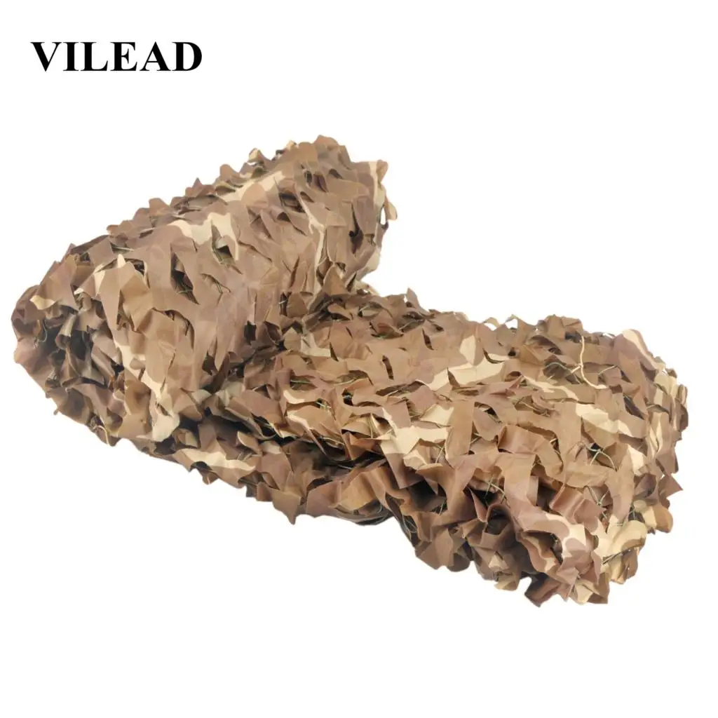 VILEAD 2x3M 3x4M Wide Desert Camouflage Nets Sun Shelter Camo Netting Hunting Tent Shade Net Car Awning Shelter Camping Hiking