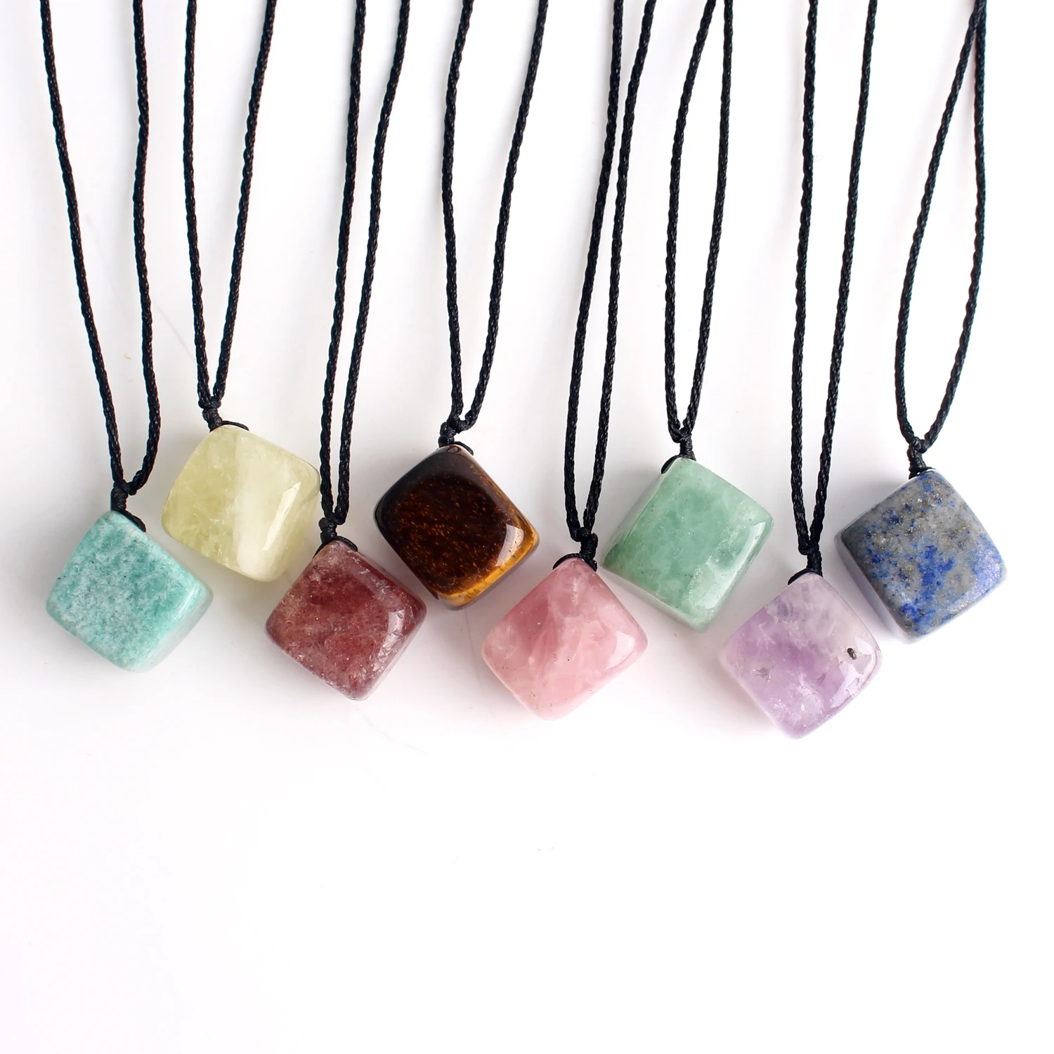 1 шт. натуральный кристалл полированный квадратный камень подвеска аметист