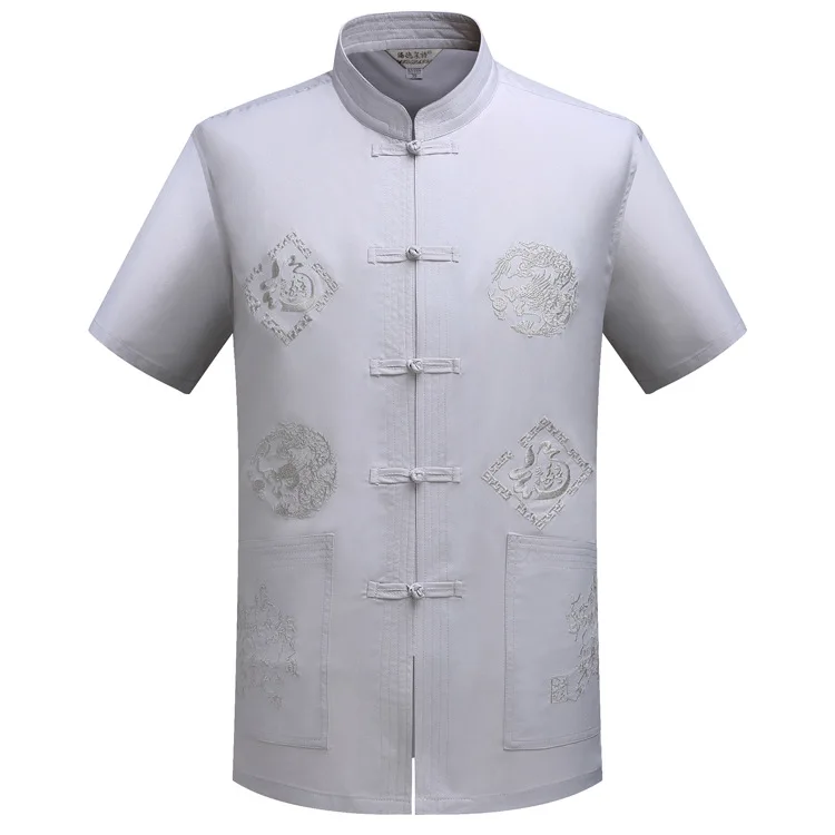 Traditional Chinese Clothing For Men Ethnic Embroidery Kung Fu Tang Suit Vintage Male Taichi Clothes Set Shirt&Pant Wushu Sets