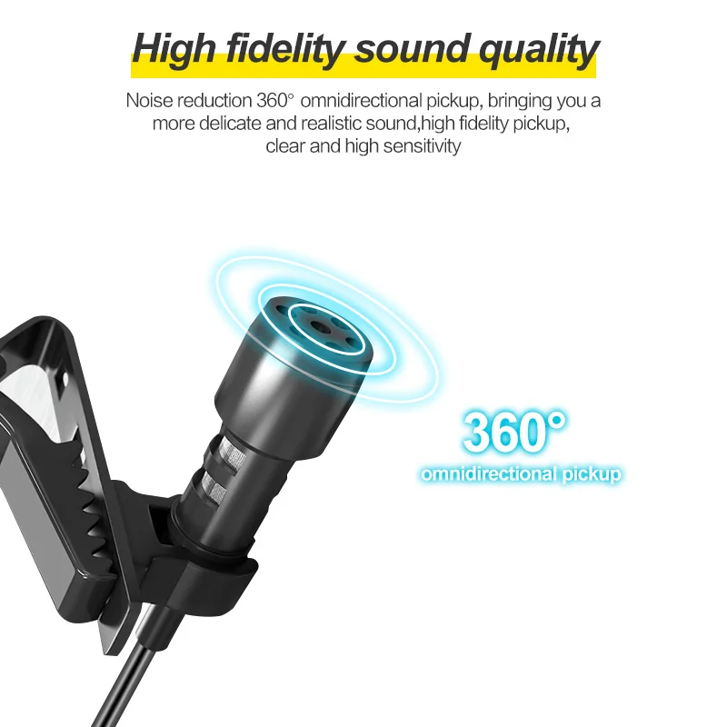 wireless mic FONKEN 3.5mm Mini Microphone With Tie Clips Collar Speaking Singing Micro Phone Live Broadcast Lecture Microphone For Smartphone wireless mic