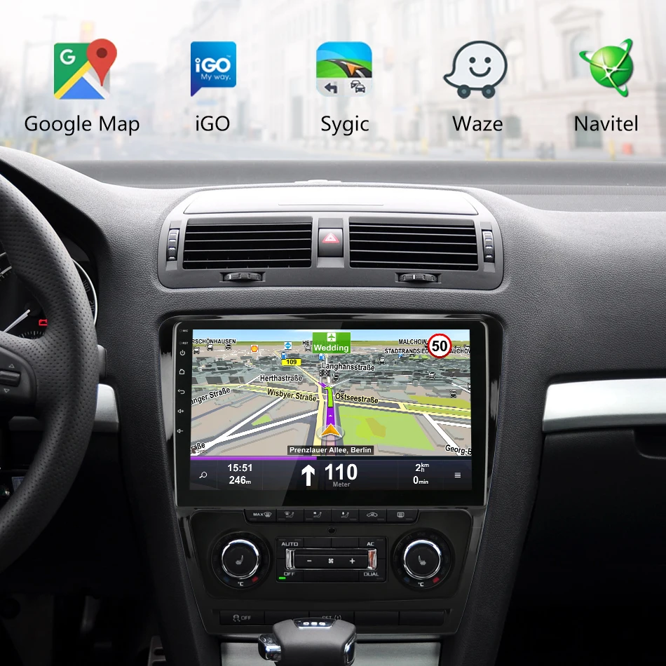 10," 2Din Android 8,1 для 2007- Volkswagen SKODA Octavia 2 A5 автомобильный Радио Мультимедиа Видео плеер Hi-Fi навигация головное устройство