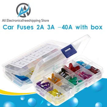 

100PCS 50PCS Car Fuses 2A 3A 5A 7.5A 10A 15A 20A 25A 30A 35A Amp with Box Clip Assortment Auto Blade Type Fuse Set Truck