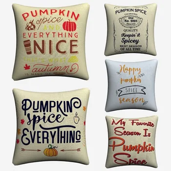 

Pumpkin Spice Motivation Artwork Cotton Linen Cushion Cover For Sofa Seat Car 45x45cm Throw Pillow Case Home Decor Almofada