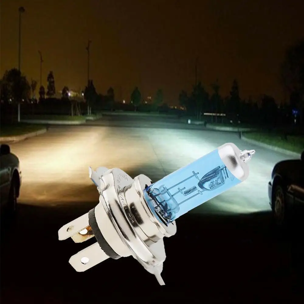 

Car Light H4 Halogen Bulb 12V 100/90W Halogen Lamp Super White Dark Blue Xenon Bright Glass Stainless Steel Base Car Bulb