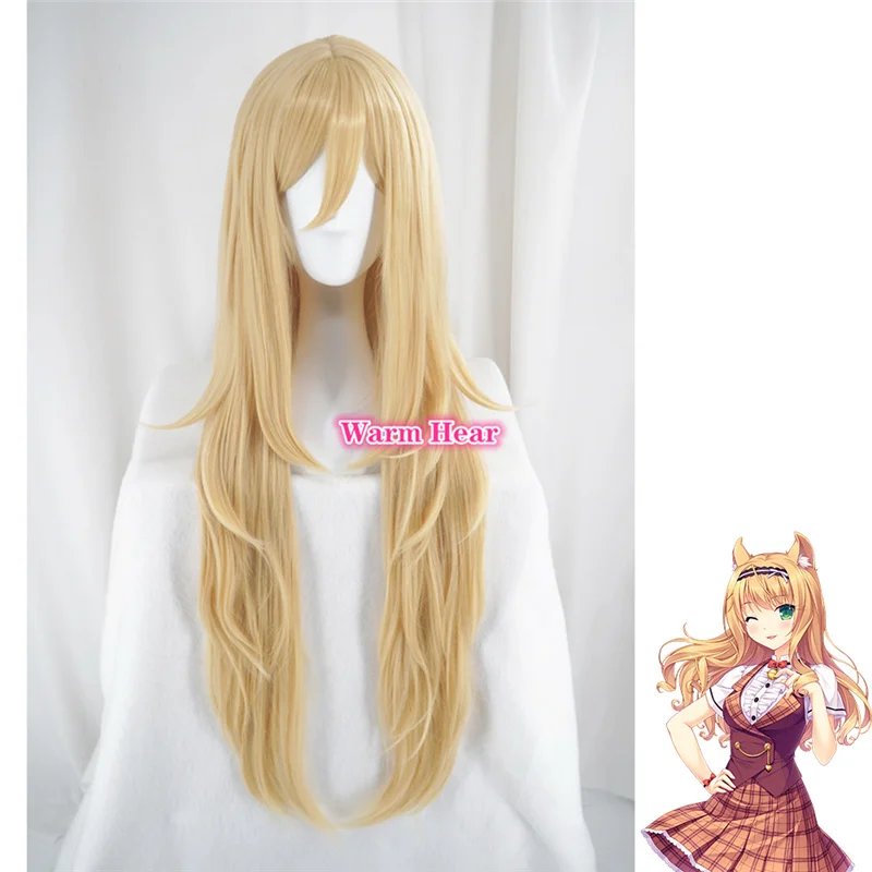 NEKOPARA Maple Cosplay Wig 100cm Long Mixed Blonde Heat Resistant Synthetic Hair Wigs + a wig cap | Тематическая одежда и