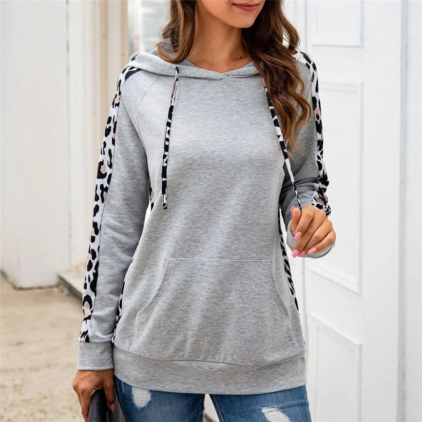 Hoodies And Sweatshirts Women Leopard Pocket Long Sleeve Hoodies Sweatshirt Pullover Shirt Tops Blouse Womens Hoodies Elegant Hoodies And Sweatshirts Women Leopard Pocket Long Sleeve Hoodies Sweatshirt Pullover Shirt Tops Blouse Womens Hoodies Elegant