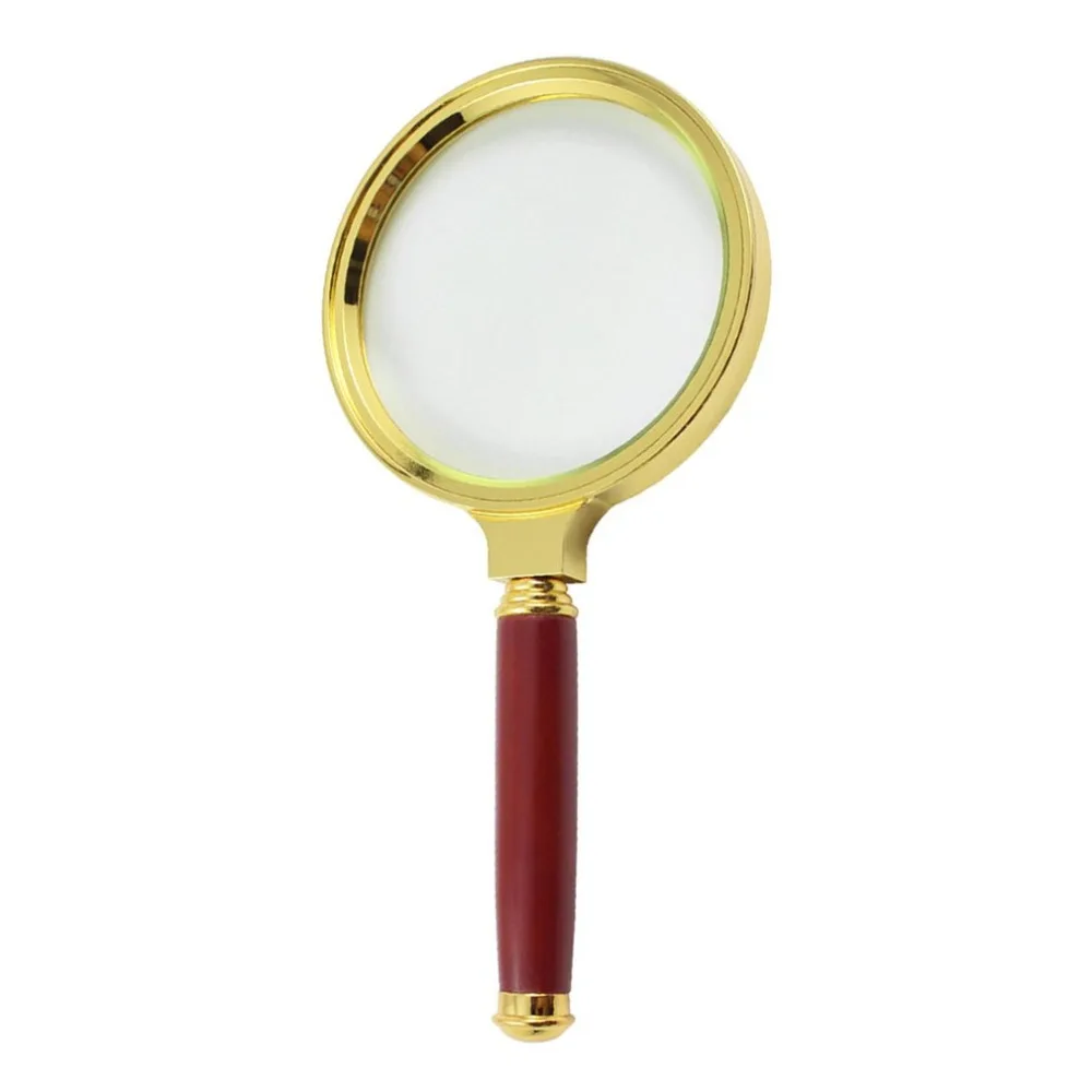 High-grade Exquisite Mahogany Handle Material Imitation Mahogany Handle Practical Gold-plated Gift Magnifier