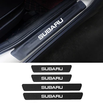 

For Subaru Impreza Tribeca XV BRZ Foreste Legacy 4PCS Carbon Fiber Door Threshold Guard Car Door Sill Scuff Plate Cover Stickers