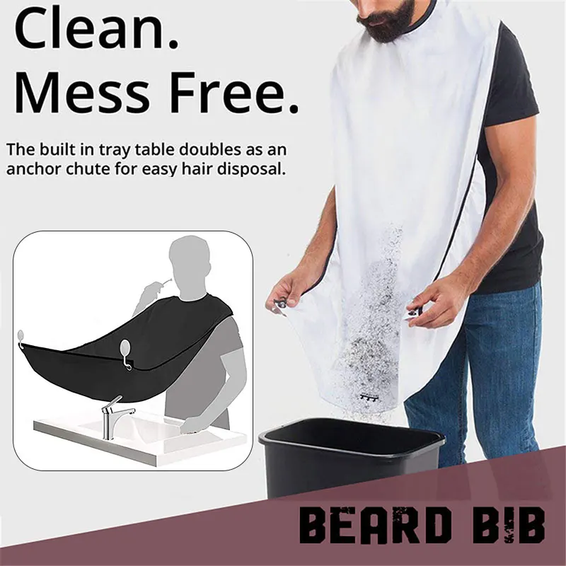 Delantal para afeitarse y barba para hombre, accesorio para el cuidado del cabello, capa para adulto, soporte para afeitadora, organizador de baño, regalo para hombre, NIN668