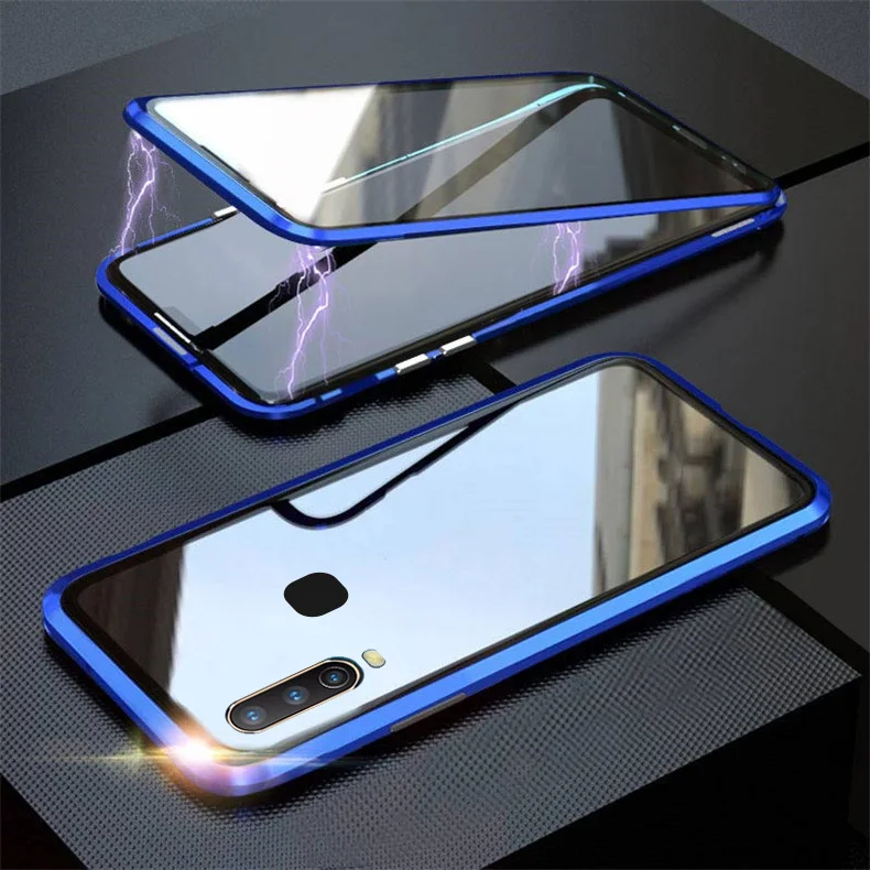 360 полная защита магнитный металлический чехол для OPPO Рино 3 Pro Рено 2Z 2F 2 Рено 10xzoom Рено Ace Двусторонняя закаленное Стекло крышка