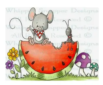 

Mice watermelon Transparent Silicone Rubber Stamp and metal die Sheet Cling Scrapbooking DIY Cute Pattern Photo Album Stamp