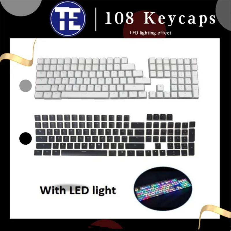 Колпачки для клавиш RGB 108 с подсветкой клавиши ANSI раскладка белого пудинга