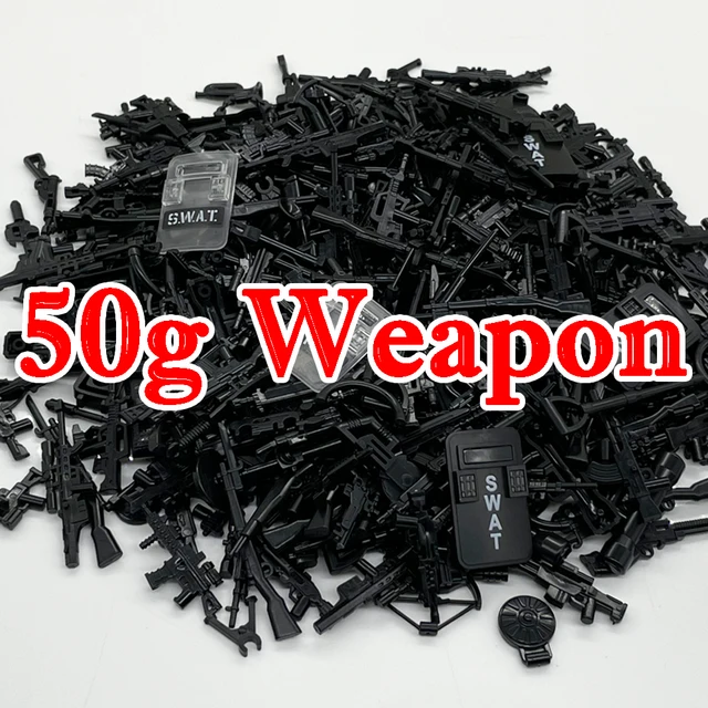 Military Accessories Series Gun Weapon Pack Army Soldier Figure Parts WW2 City SWAT Heavy Machine Accessories MOC Bricks Toys 2