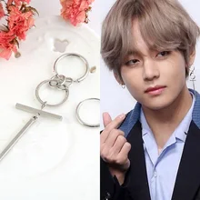 Kpop bangtan мальчики DNA Корейская звезда V Крест альбом серьги гвоздики ювелирные аксессуары для женщин мужчин ювелирные изделия Bangtan мальчиков