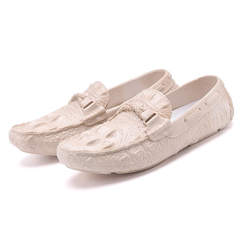 Men Casual Leather Shoes Italian Fashion Snake Skin Loafers designer Male Dress Moccasins Homme Tide Men Peas Shoes Lazy Shoes (8)