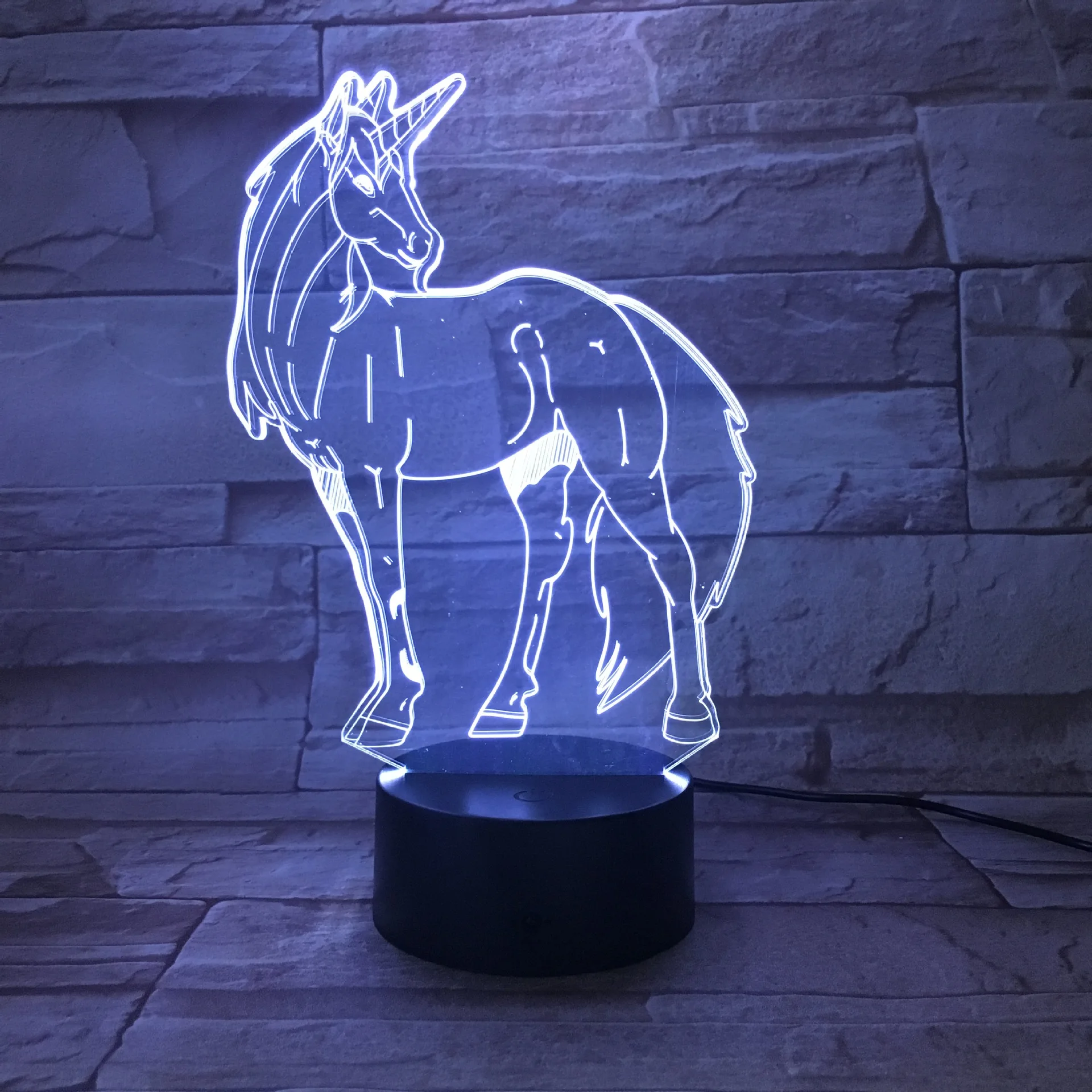 

Creative Unicorn 3D Visual Lamp Colorful Remote Control Touch Control LED Light Strange New Product Small Night Lamp Strange New