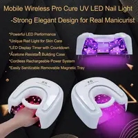 Red Light Cordless LED Nail Lamp Rechargeable Lithium Battery UV LED Nail Lamp Professional Cure 48w UV LED Lamp With USB Port 2