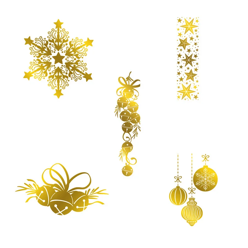 

Hot sale Christmas Set snowflake Bell Pendant Star Decorations Hot Foil Plates for Scrapbooking DIY Paper Cards Craft New 2019