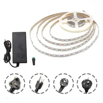 

DC12V 5M LED strip Red Blue Non-waterproof SMD5050 Full Spectrum LED Strip Grow Lights+Power Supply Plant Growth Light Strip