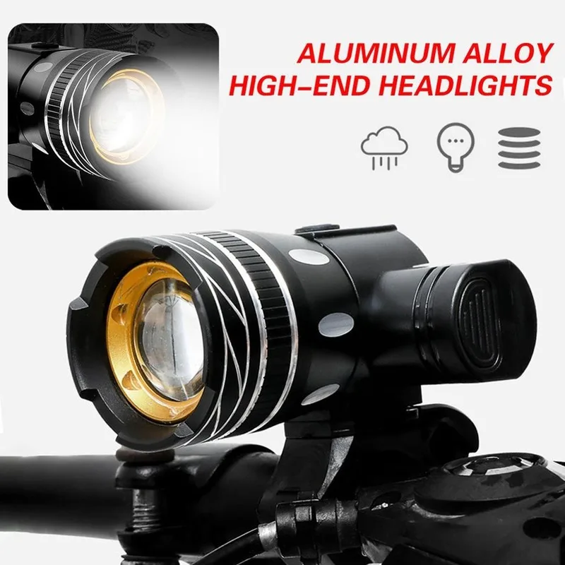 USB Rechargeable Bicycle Light Set Bike Front LED Zoomable Headlamp lamp  T6 