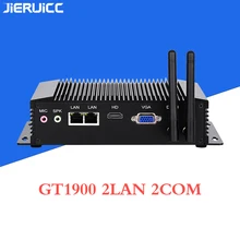 J1900 безвентиляторный промышленный мини-ПК с 2RS232 RS422 RS485 COM 2LAN 1000 Мбит/с X86 мини-ПК