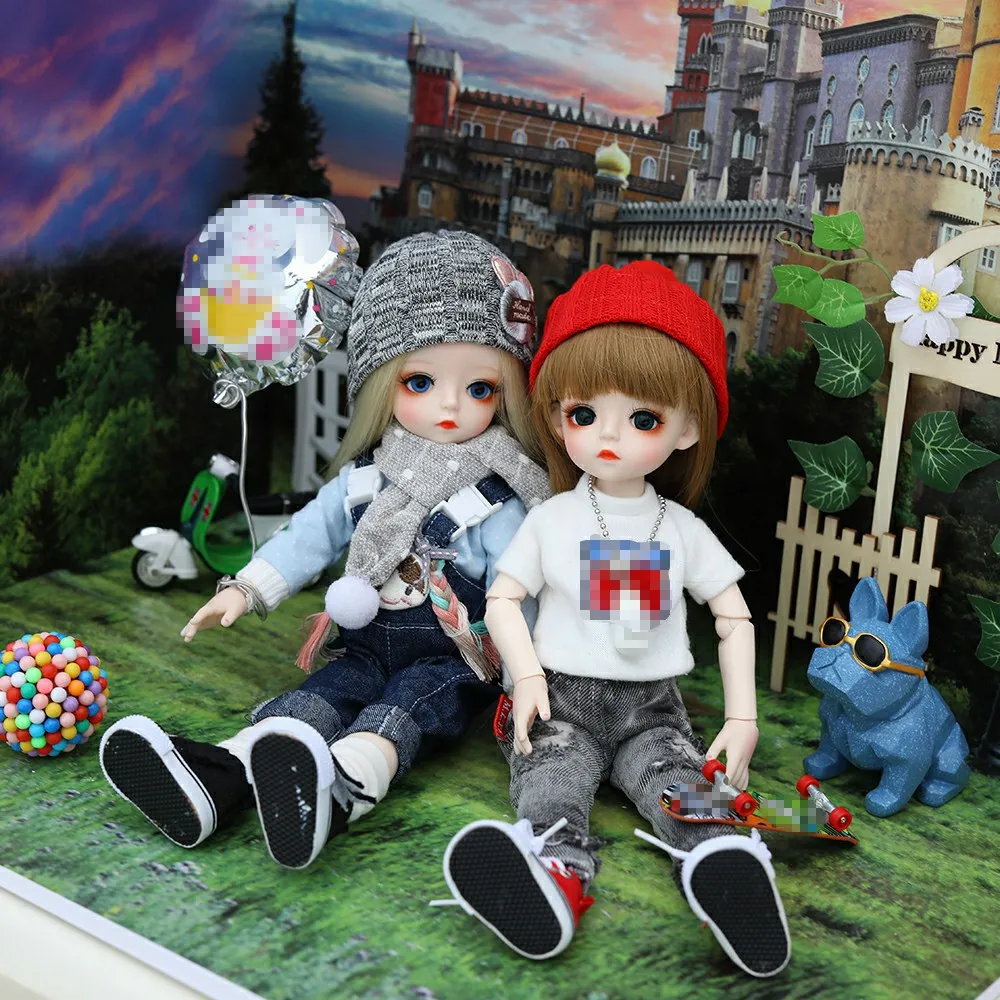 30 см BJD кукла с париком 3D глаза одежда наряд обувь парик волосы макияж подвижные