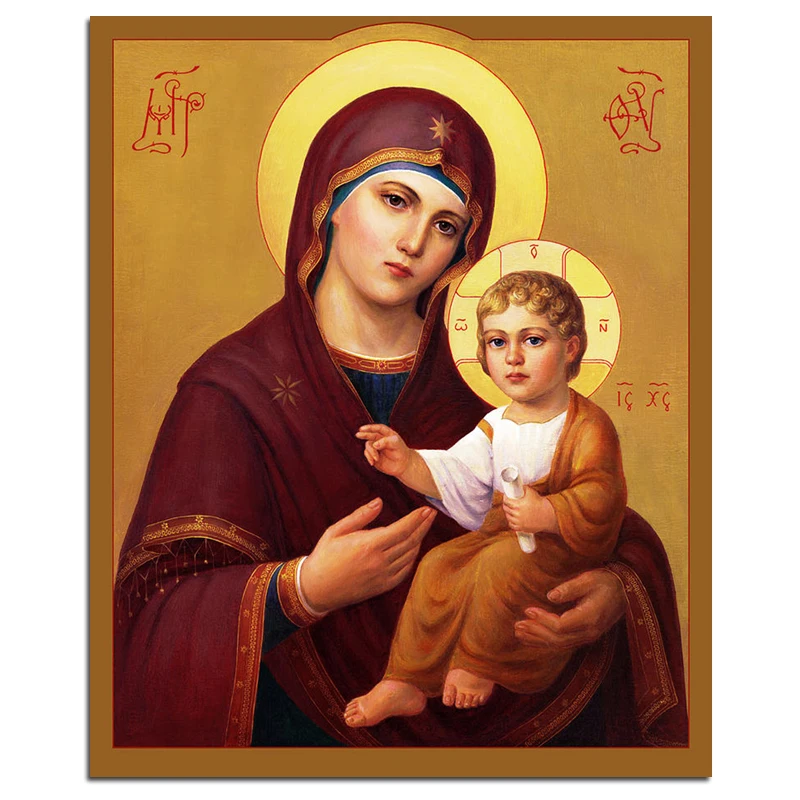 Картина из страз Богородица Дева ходетри 5D сделай сам религиозная