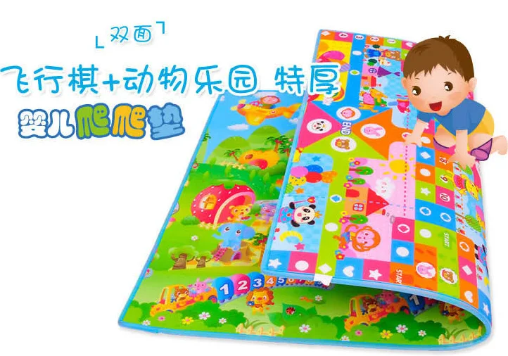 Mambobaby детский ползучий коврик аэроплан шахматы+ игровой коврик для игры в зоопарк, влагостойкий 235X180 толщиной 2 см