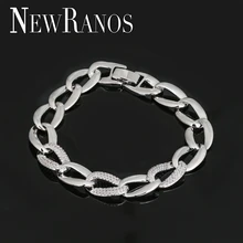 Newranos кубинские звенья цепи браслет кубического циркония Куба браслеты Хип-хоп ювелирные изделия для модных ювелирных изделий BWX06502