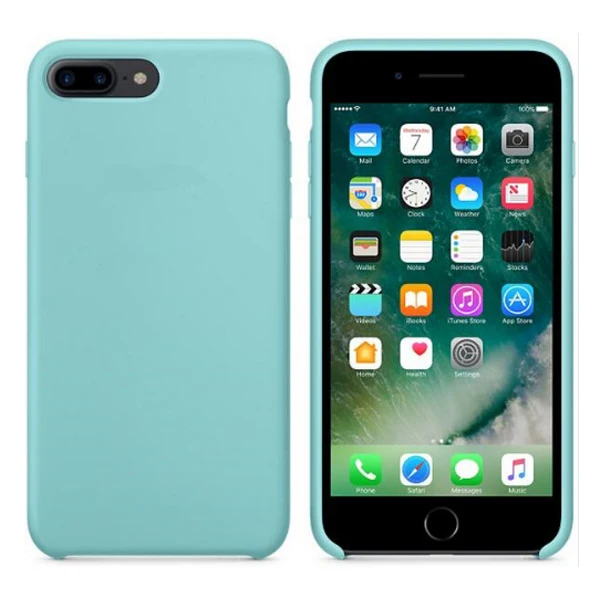 Есть официальный силиконовый чехол с логотипом для Apple iPhone 7 8 Plus, чехол на заднюю панель для iPhone X Xs Max XR 5 5S SE 6 6S Plus с коробкой - Color: ice sea blue