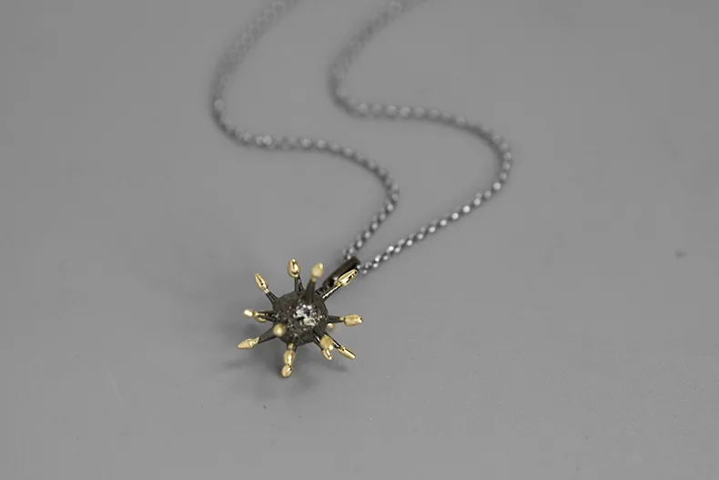 INATURE 925 пробы Серебряное модное винтажное ювелирное изделие милое ожерелье с черным вирусом