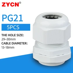 High - Quality IP68 Nylon Waterproof Cable Glands - Adjustable Plastic Connectors (5/10 Pack) (PG21  5pcs)