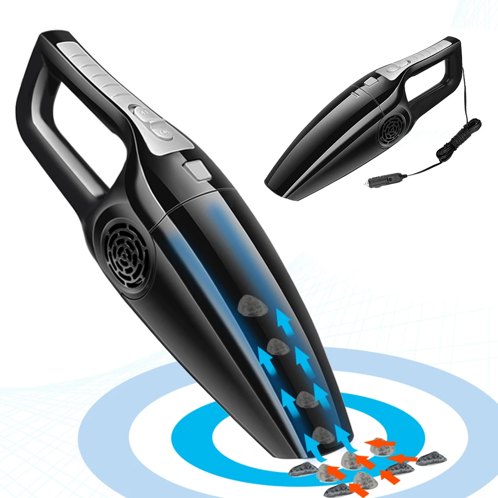 Car Vacuum Cleaner with LED Light, DC12-Volt Wet/Dry Portable Handheld Auto Vacuum Cleaner for Car, 5 Meters Cord