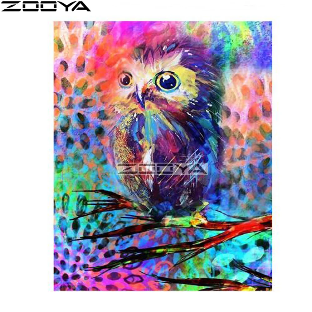 ZOOYA 5D алмазная вышивка сделай сам красочная сова животные полная Алмазная полный