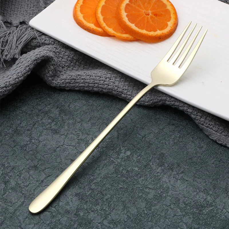 Durable Dessert Fork Long Party Dinner Kitchen Cutlery Stainless Hotel for Supplies Steel Fork Forks Handle