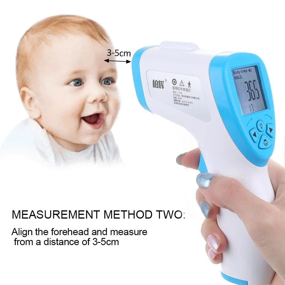 

ABS Black Red Body Temperature Forehead Thermometer with LCD Thermometer Measuring Tools Safe Top Grade Convenient