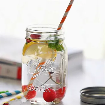 

Glass Jar with Lids Glass Bottle Ice Cream Fruit Installed Cold Drink Infusion Water Bottles Stainless Steel Straw Storage