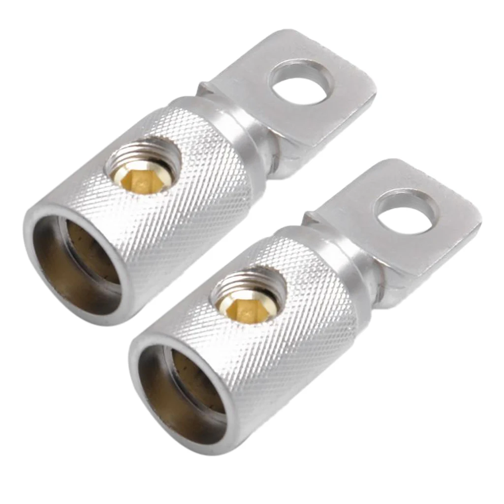 2 Pieces 0 Ga GAUGE AWG Wire Coupler Set Screw Power Ring Terminal Connector