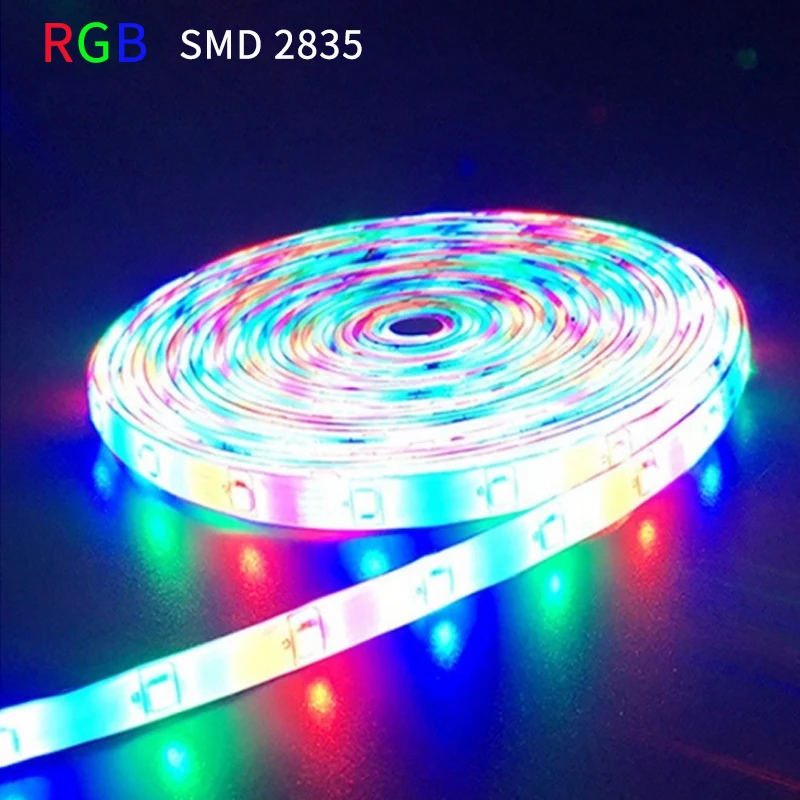 Светодиодная лента светильник RGB SMD 2835 не водонепроницаемая 12 В гибкая 5 м