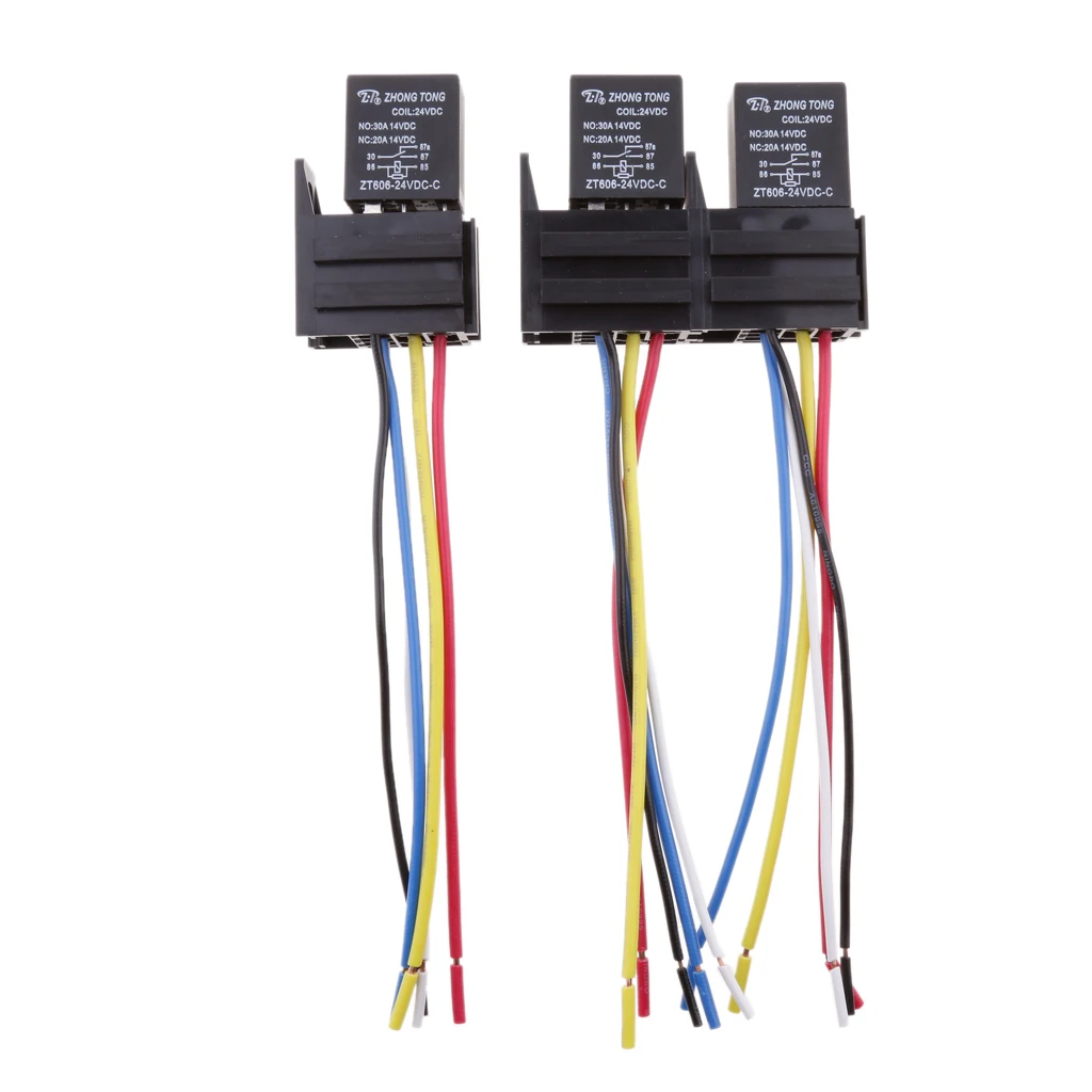 3 шт. 24 В 30A 5 Pin SPST реле Вкл/Выкл переключатель управления для автомобиля грузовика