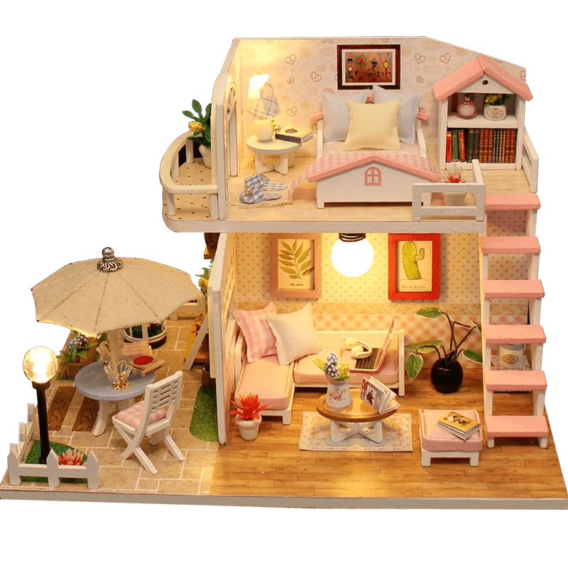 

Wood 3d Puzzle House Set Model Building Light 3d Puzzles Art New Year Puzzle Madera Infantil Children Educational Gifts OO50PT