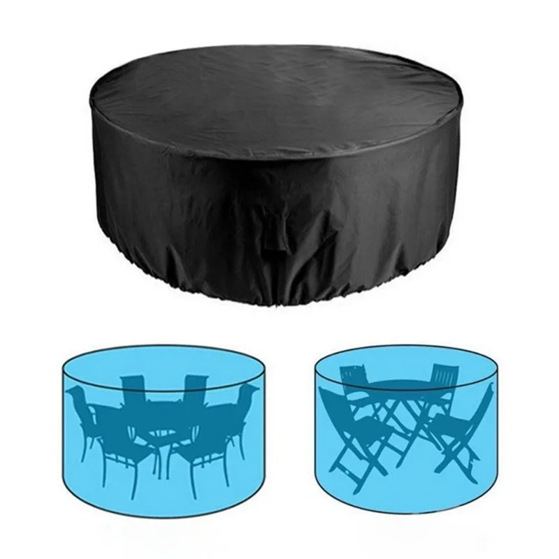 

Outdoor Round Garden Furniture Cover Protective Cover Outdoor Round Table Waterproof and Dustproof Cover
