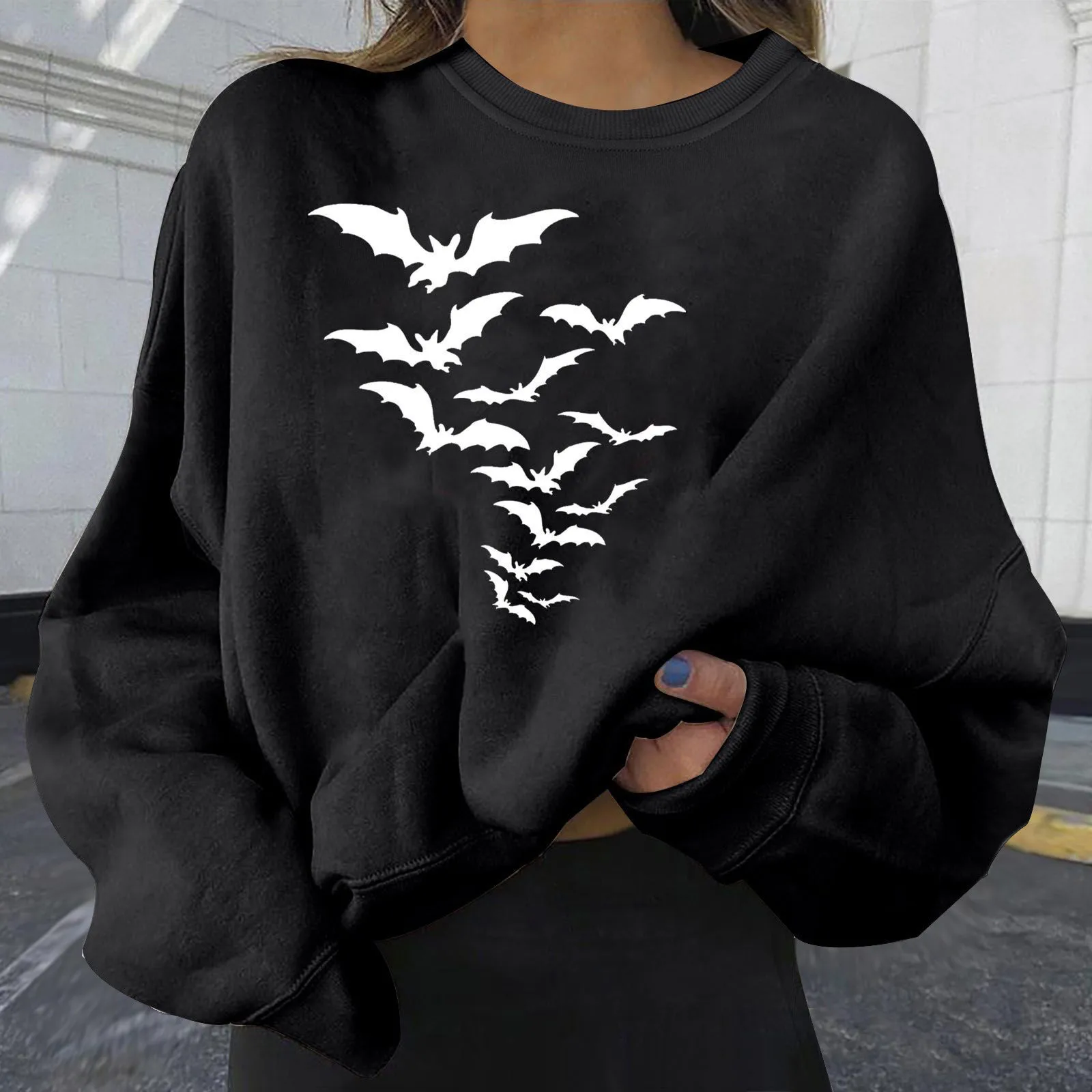 New Sweater Halloween Winter Clothes Women Sweaters 2021 Halloween Long Sleeve Printed Tops Pull Femme Black Ladies Sweatshirts 1