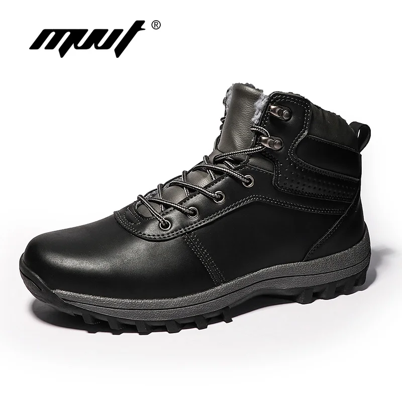

Fashion Men's boots Waterproof Leather Snow Boots Keep warm Couple winter Shoes Safety Ankle Boots Work Motorcycle boots