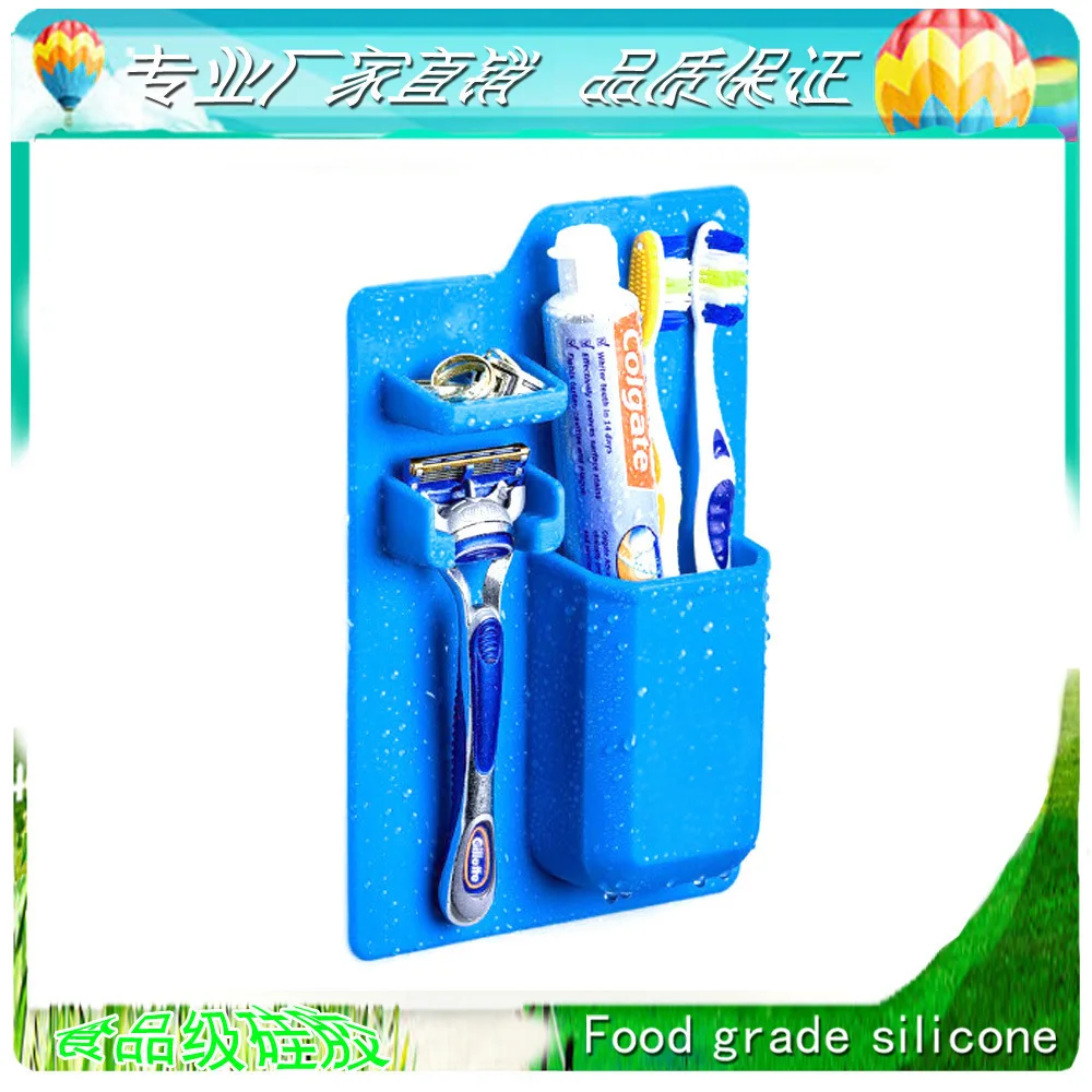 

Dongguan Creative Silicone Toothbrush Holder Bathroom Bathroom Storage Shelf Strong Sucker Suction Wall Washing Set