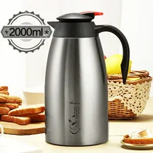 2000 мл изолированный кофейник, домашние термосы из нержавеющей стали, 3 цвета, 2л бутылка для воды с ручкой, фляжки для воды, кувшин для воды